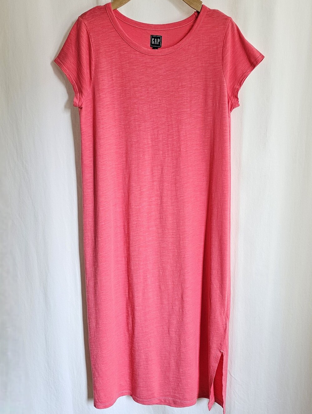 GAP Coral Pink Short Sleeve Midi T-Shirt Dress - Picture 6 of 16